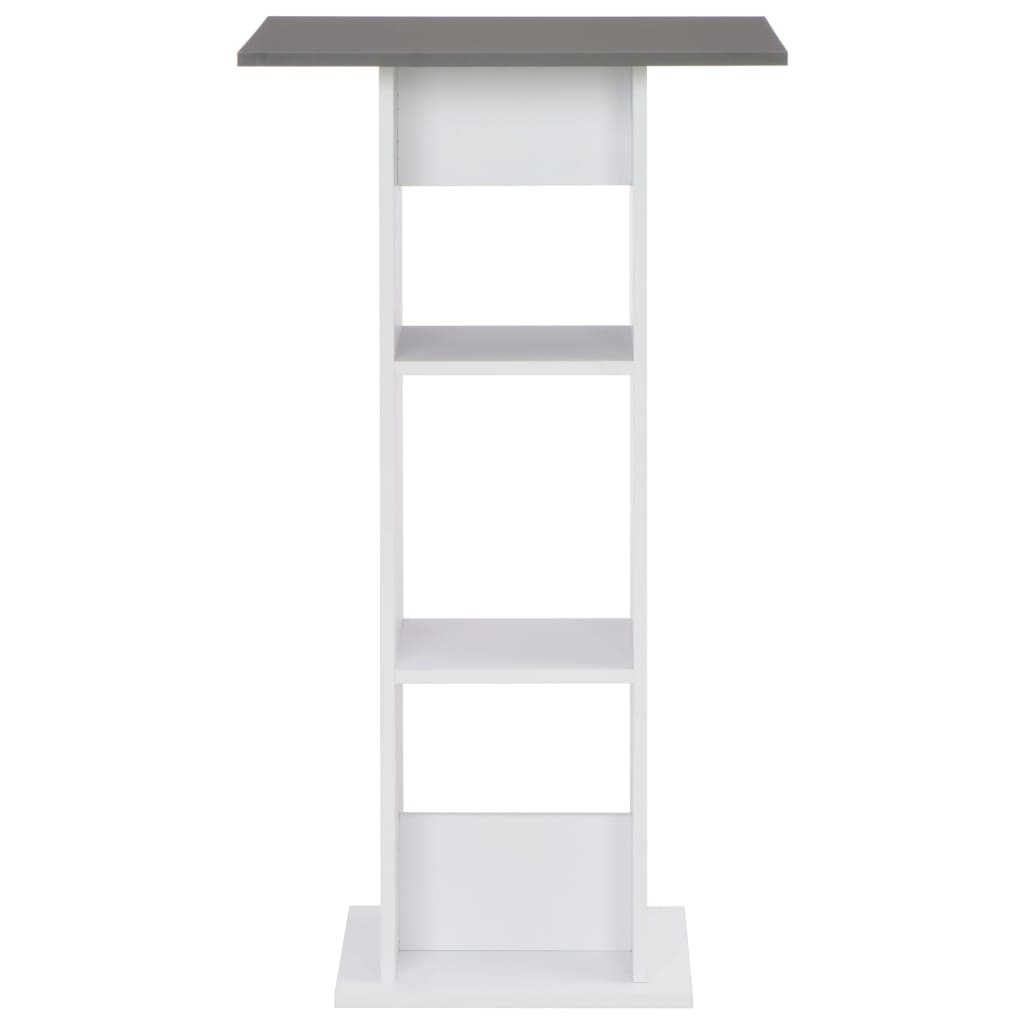 Mesa Alta De Cocina Blanco Y Gris Antracita 60x60x110 Cm_0