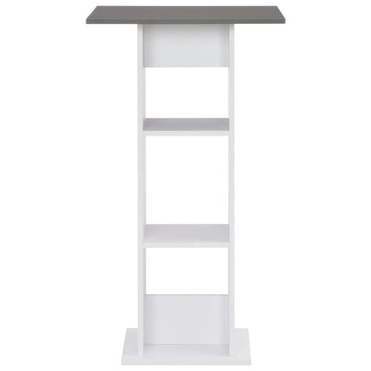 Mesa Alta De Cocina Blanco Y Gris Antracita 60x60x110 Cm_0