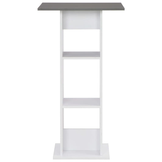 Mesa Alta De Cocina Blanco Y Gris Antracita 60x60x110 Cm_0