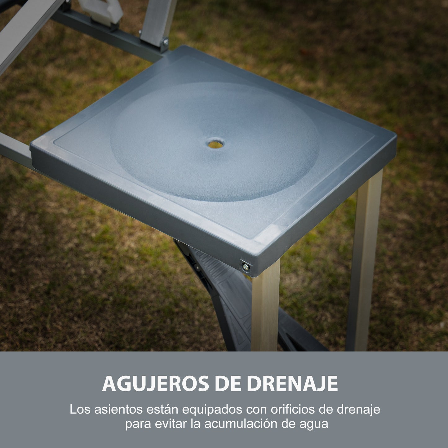 Outsunny Mesa Plegable De Camping Con 4 Asientos Agujero Para Sombrilla Picnic_5