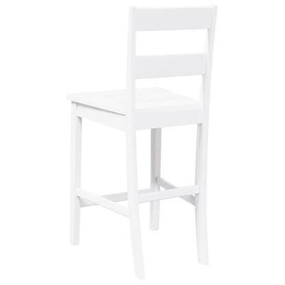 Taburetes De Bar 2 Uds Madera Maciza Blanca Caucho_5
