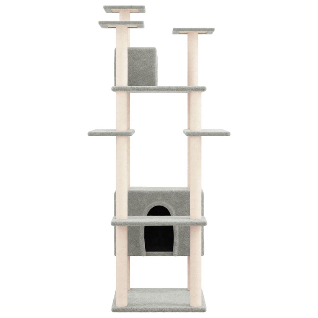 Vidaxl Rascador Para Gatos Con Postes De Sisal Gris Claro 162 Cm_3