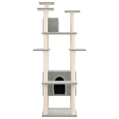 Vidaxl Rascador Para Gatos Con Postes De Sisal Gris Claro 162 Cm_3