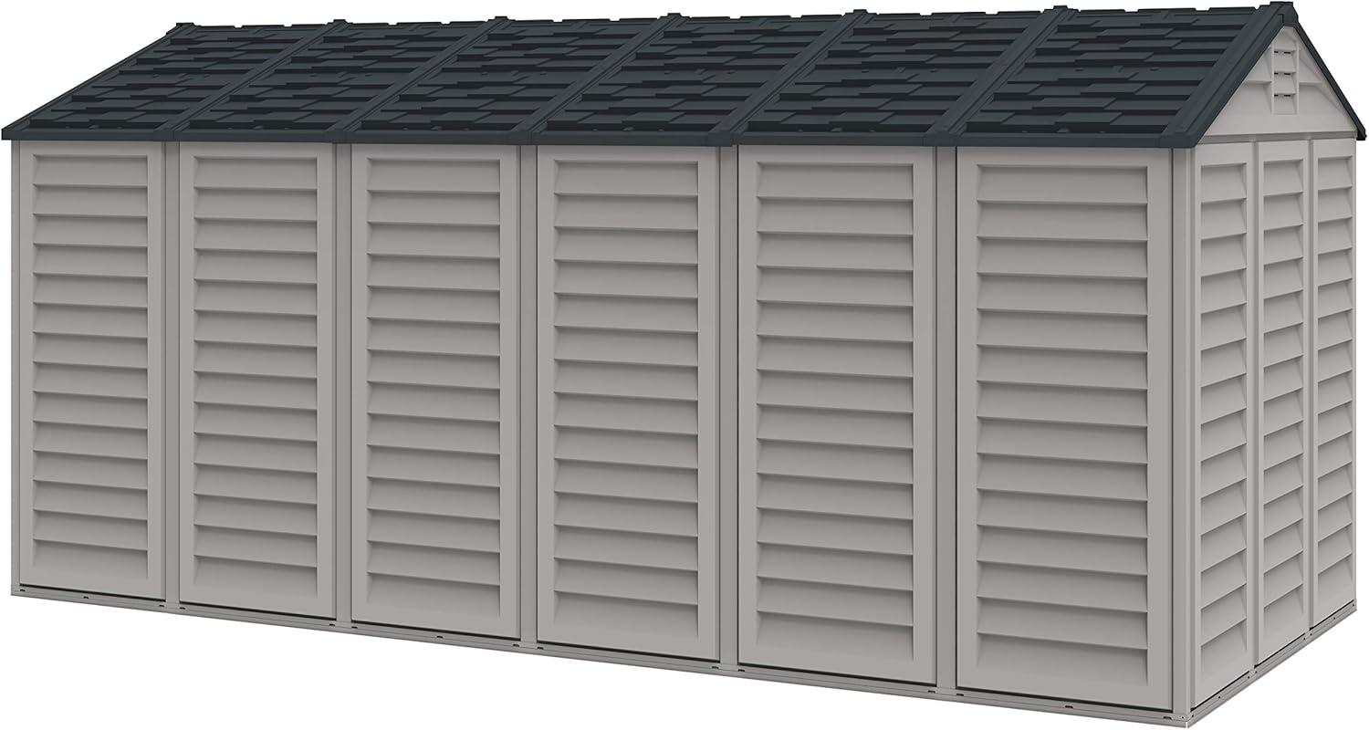 Duramax - Caseta Jardín - Apex Pro Plus 15x8 -  Pvc - Color Gris Claro Y Oscuro_3