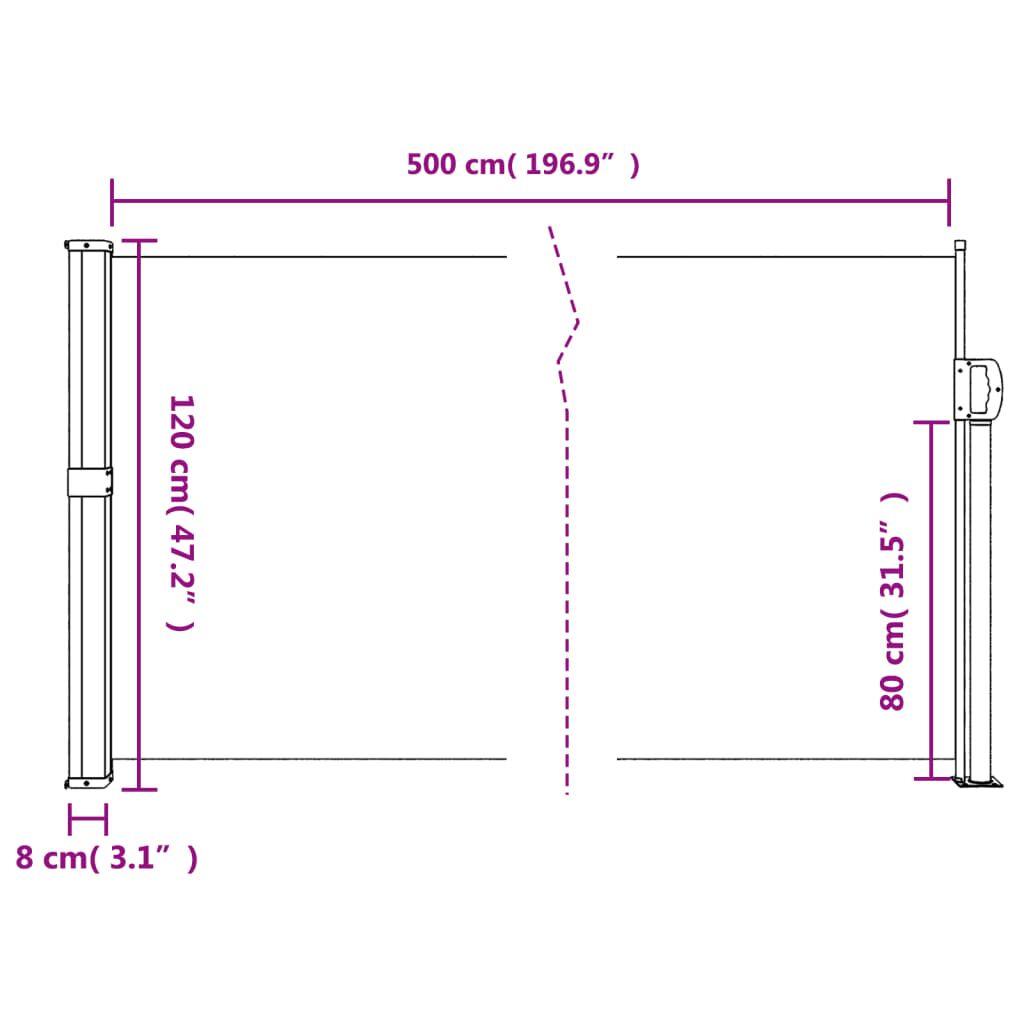 Vidaxl Toldo Lateral Retráctil Azul 120x500 Cm_2