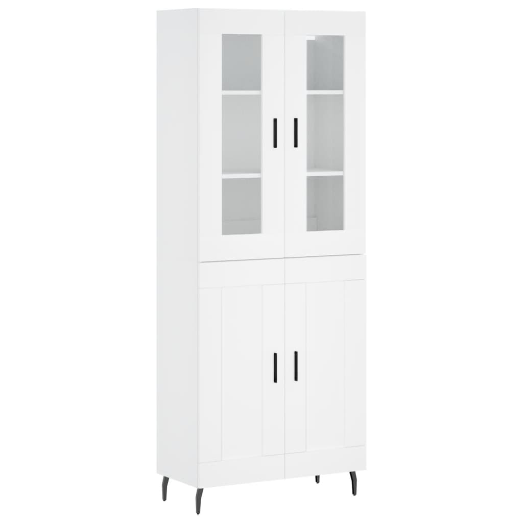 Aparador Alto Madera Contrachapada Blanco 69,5x34x180 Cm_1