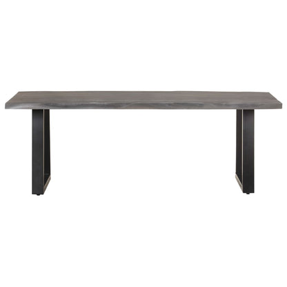 Mesa De Centro Borde Natural Madera Maciza Acacia 115x60x40 Cm_0