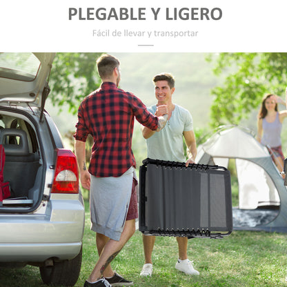 Outsunny Tumbona Plegable Con Respaldo Ajustable Reposacabezas 189x58x30 Cm Gris_5