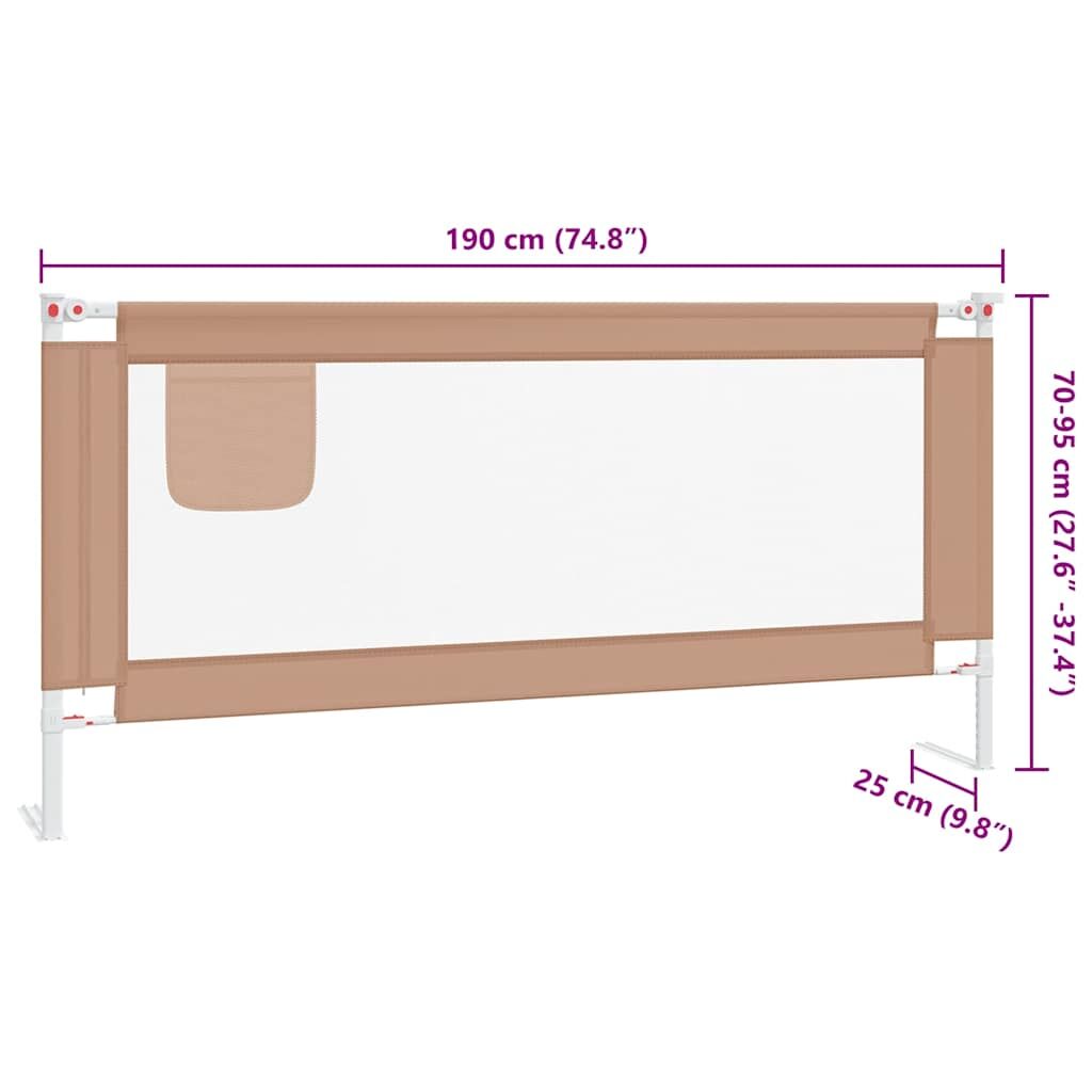 Vidaxl Barandilla De Seguridad Cama De Niño Taupe Tela 190x25 Cm_2