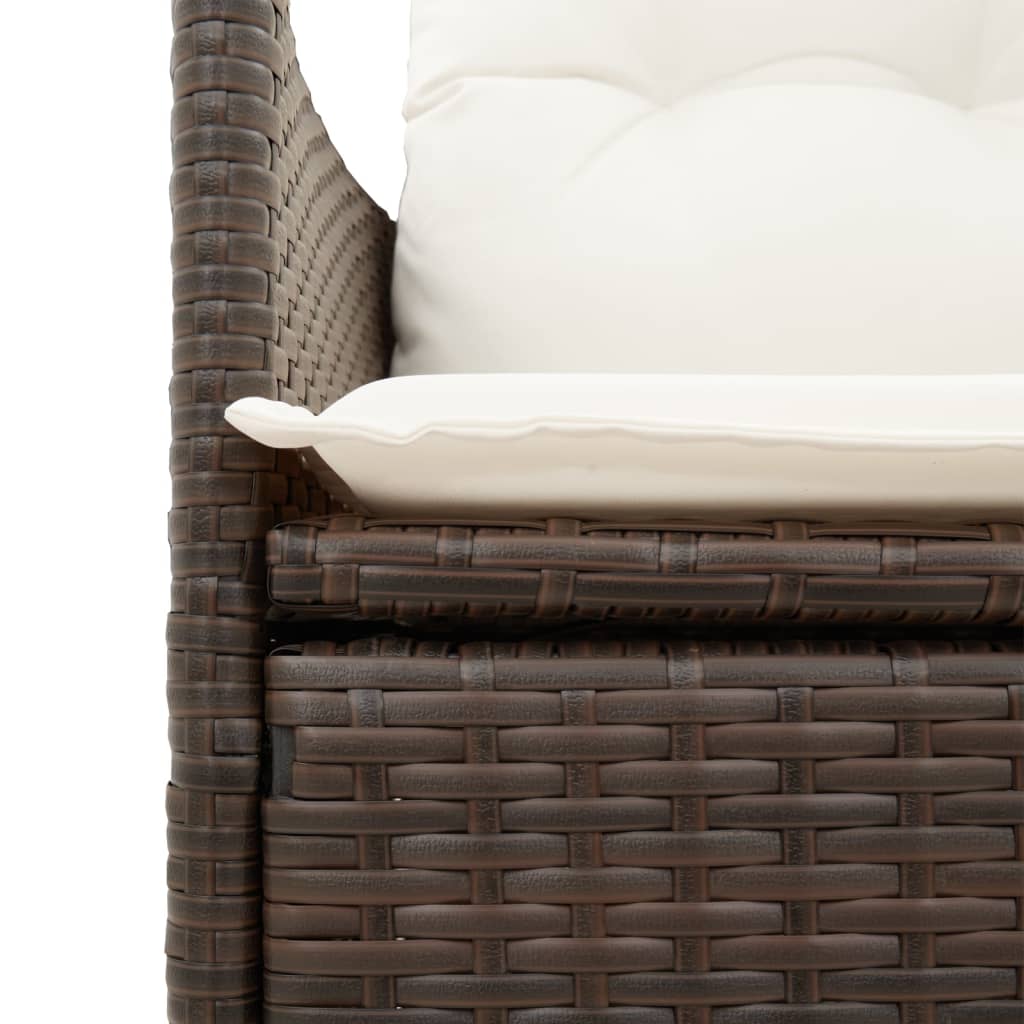 Set Comedor Para Jardín 9 Pzas Y Cojines Ratán Sintético Marrón / Vetonek_4