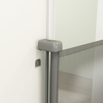 Pawhut Barrera De Seguridad Para Perros Retráctil Extensible Hasta 180 Cm Gris_4