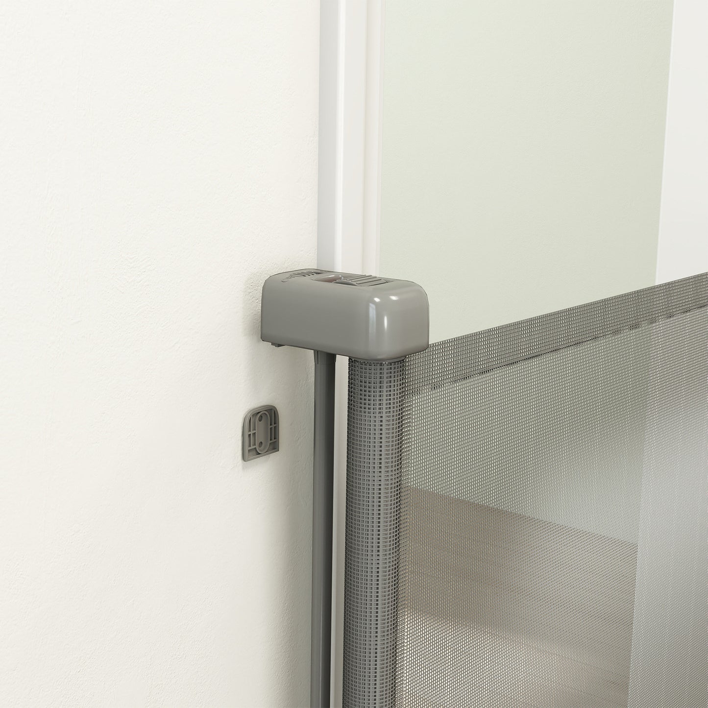 Pawhut Barrera De Seguridad Para Perros Retráctil Extensible Hasta 140 Cm Gris_4