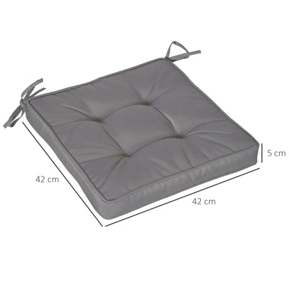 Outsunny Conjunto De Cojines Para Sillas De Comedor 42x42x5 Cm Gris Oscuro_2