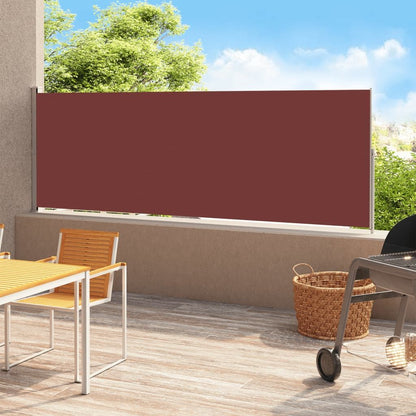 Vidaxl Toldo Lateral Retráctil Para Patio Marrón 220x500 Cm_1