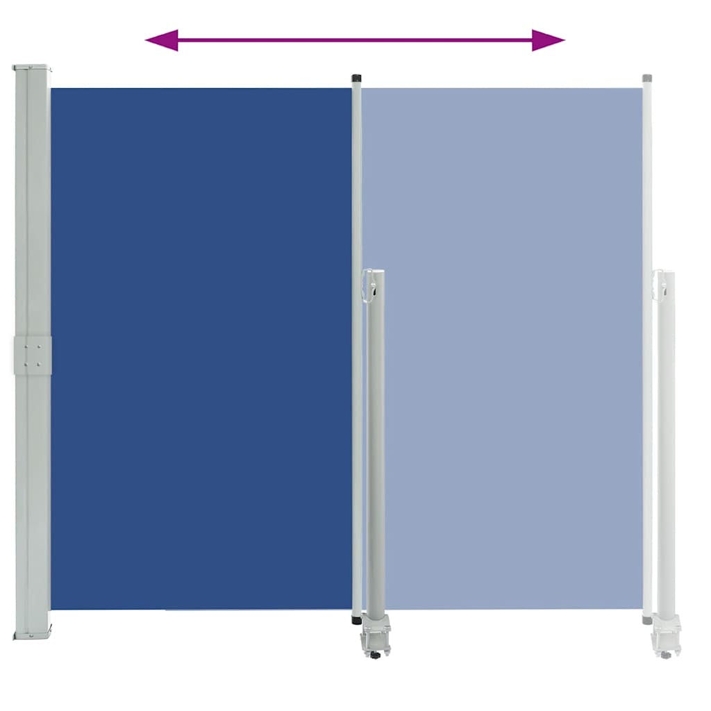 Vidaxl Toldo Lateral Retráctil Para Patio Azul 140x300 Cm_3
