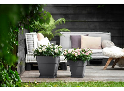 Elho Plato Loft Urban Cuadrado Antracita Plástico 22cm_1