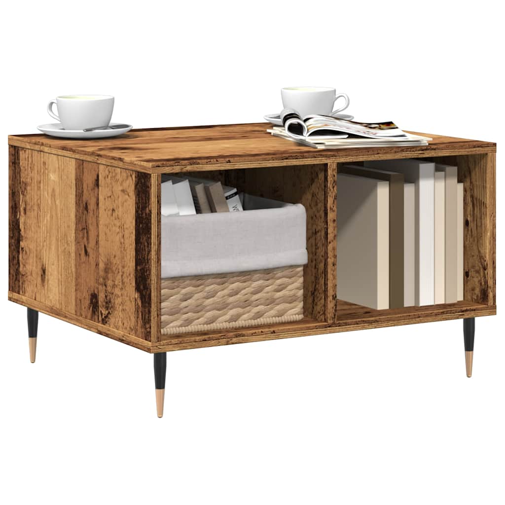Mesa De Centro Madera Ingeniería Madera Envejecida 60x50x36,5cm_1