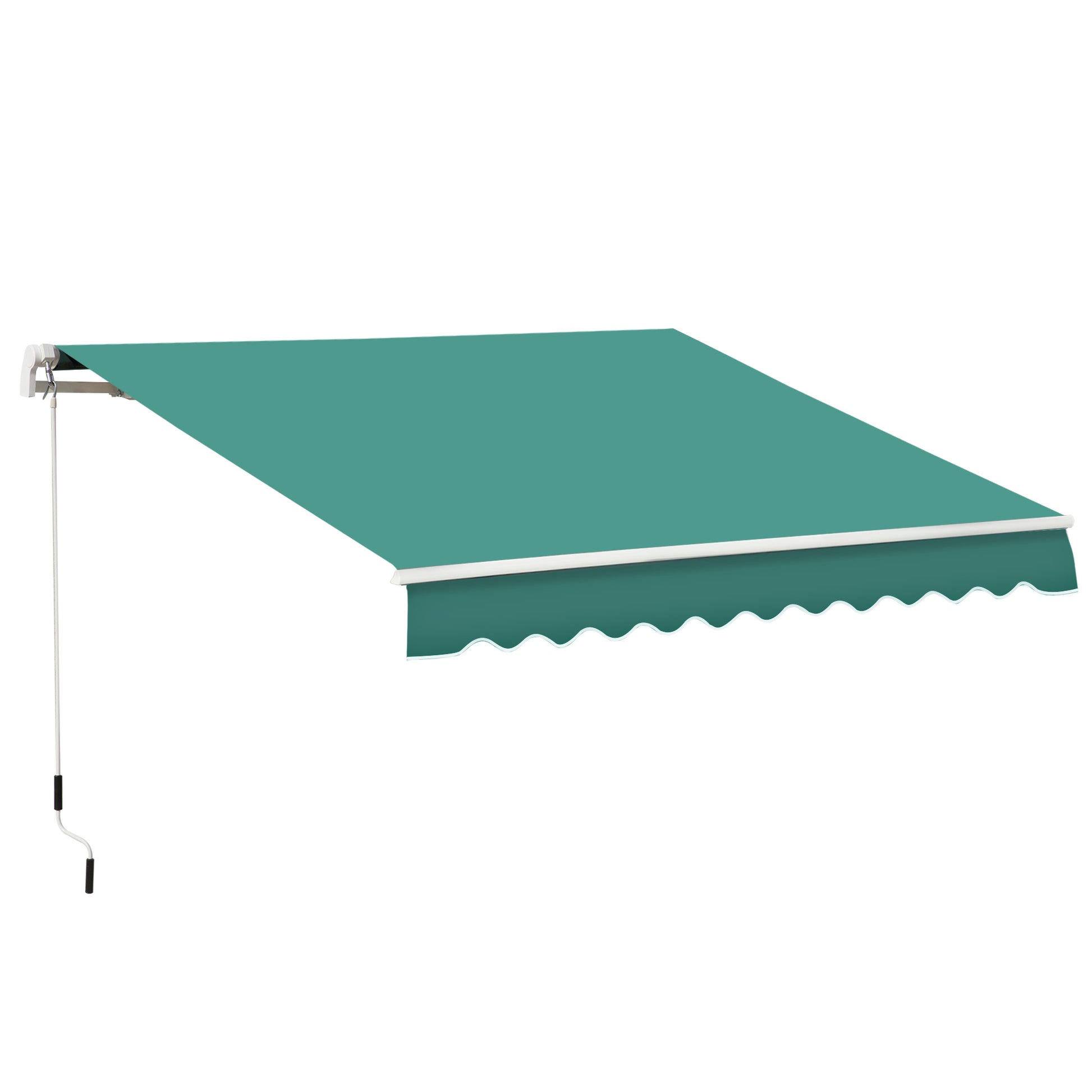 Outsunny Toldo Manual Retráctil Plegable Con Manivela Exterior 295x245 Cm Verde_0
