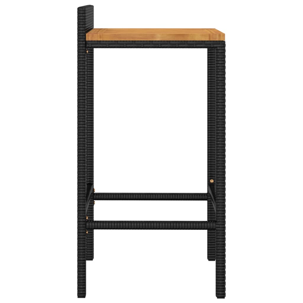 Taburetes Altos 4 Uds Madera De Acacia Y Ratán Sintético Negro_3