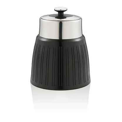 Set 3 Botes Cocina Almacenaje 1,2 L, Plástico Y Acero Inox, Especias, Té ,café, Retro, Vintage Swan Swka1024bn, Negro