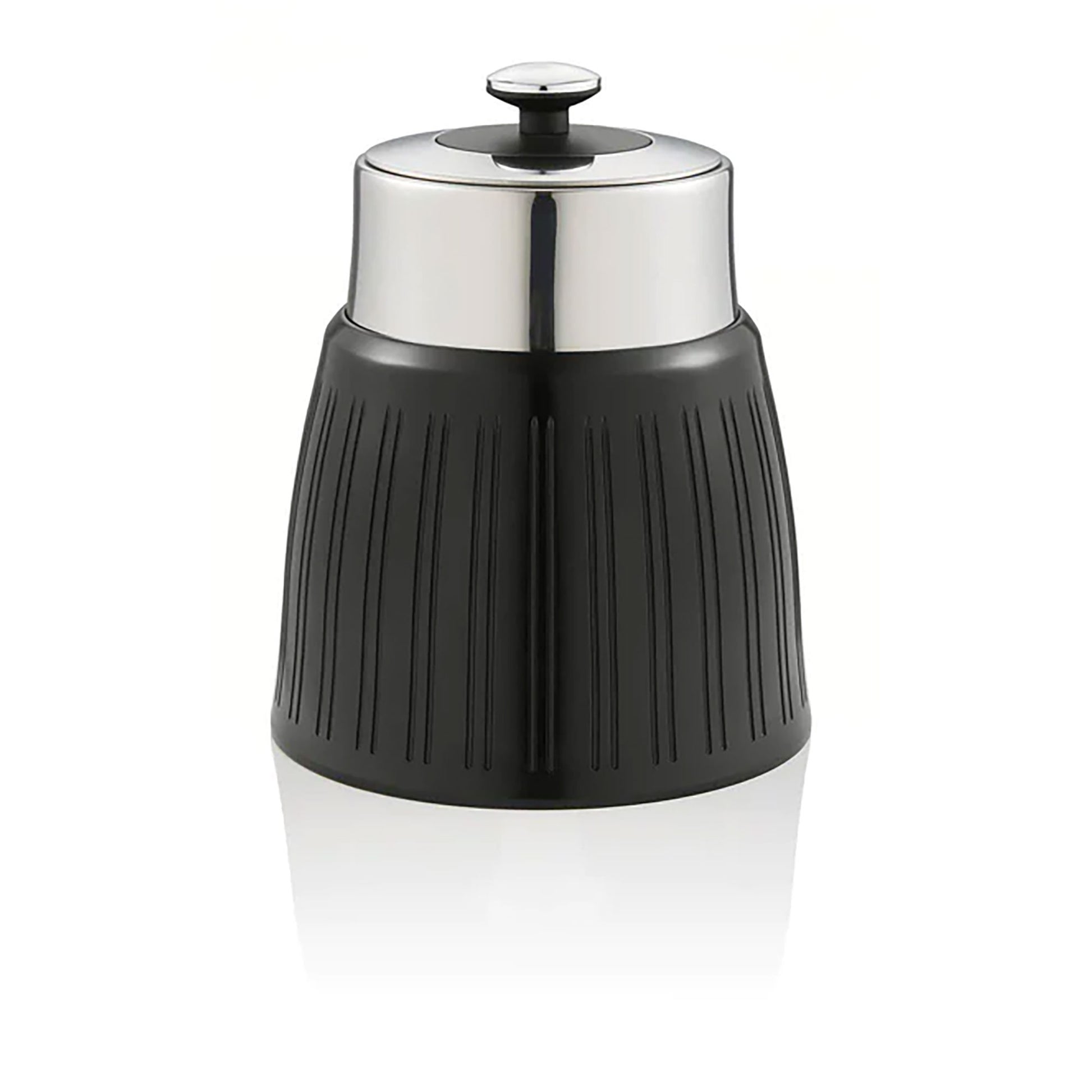 Set 3 Botes Cocina Almacenaje 1,2 L, Plástico Y Acero Inox, Especias, Té ,café, Retro, Vintage Swan Swka1024bn, Negro_2