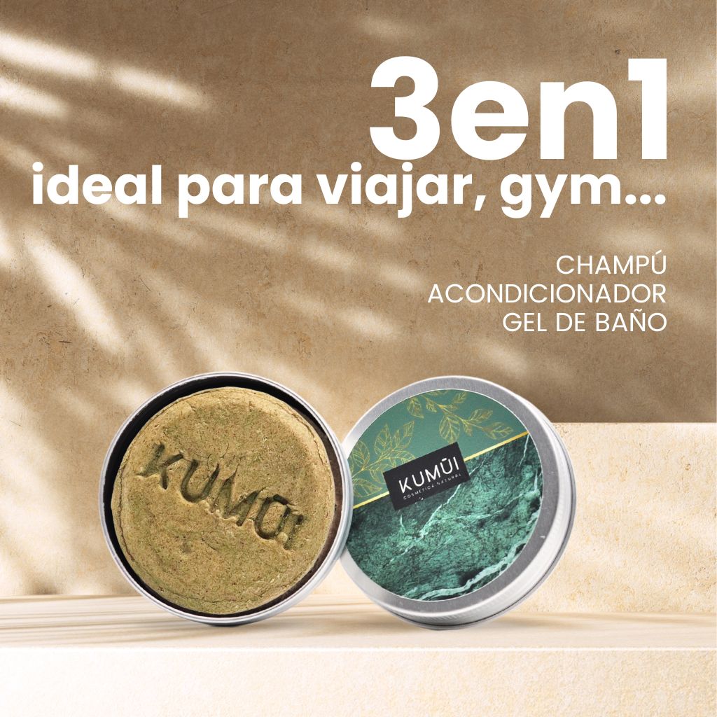 3 en 1 - Gel | Champú | Acondicionador Sólido Con Shikakai Para Fortalecer KUMUI 60gr_1