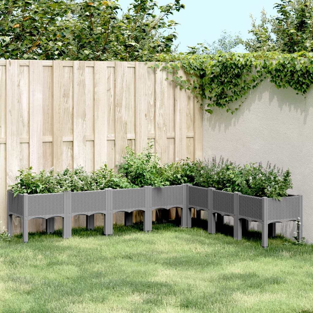 Jardinera Con Patas Pp Gris Claro 200x160x42 Cm_1