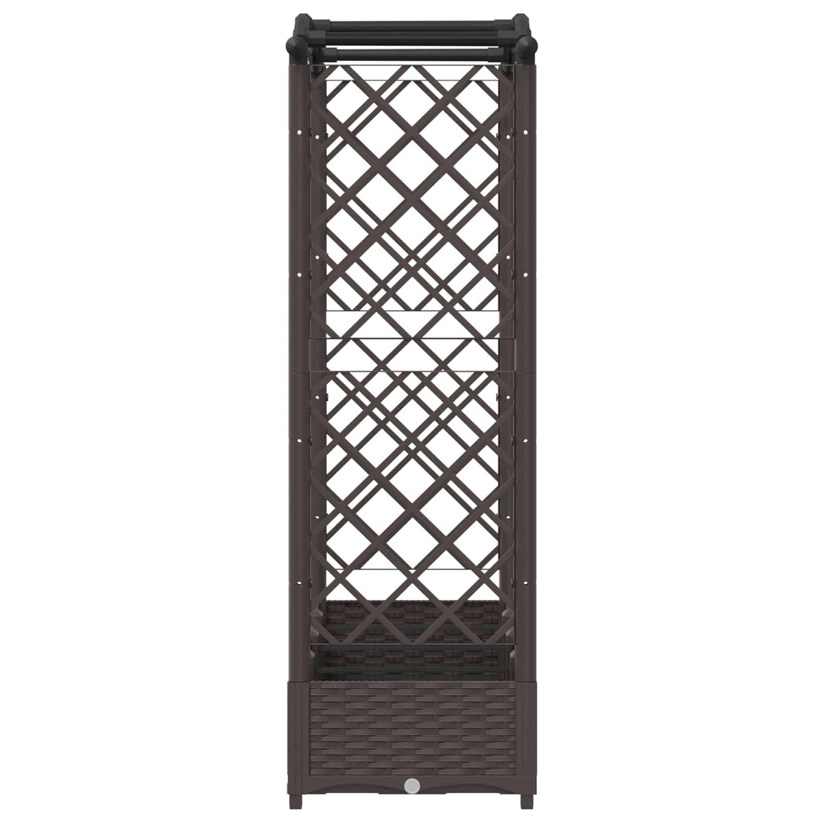 Cama Elevada Con Trellis Y Techo Marrón 207 X 40 X 123 Cm Pp_4