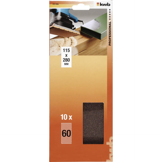 10 lijas para lijadora orbital 115 x 280 mm KWB GR 120