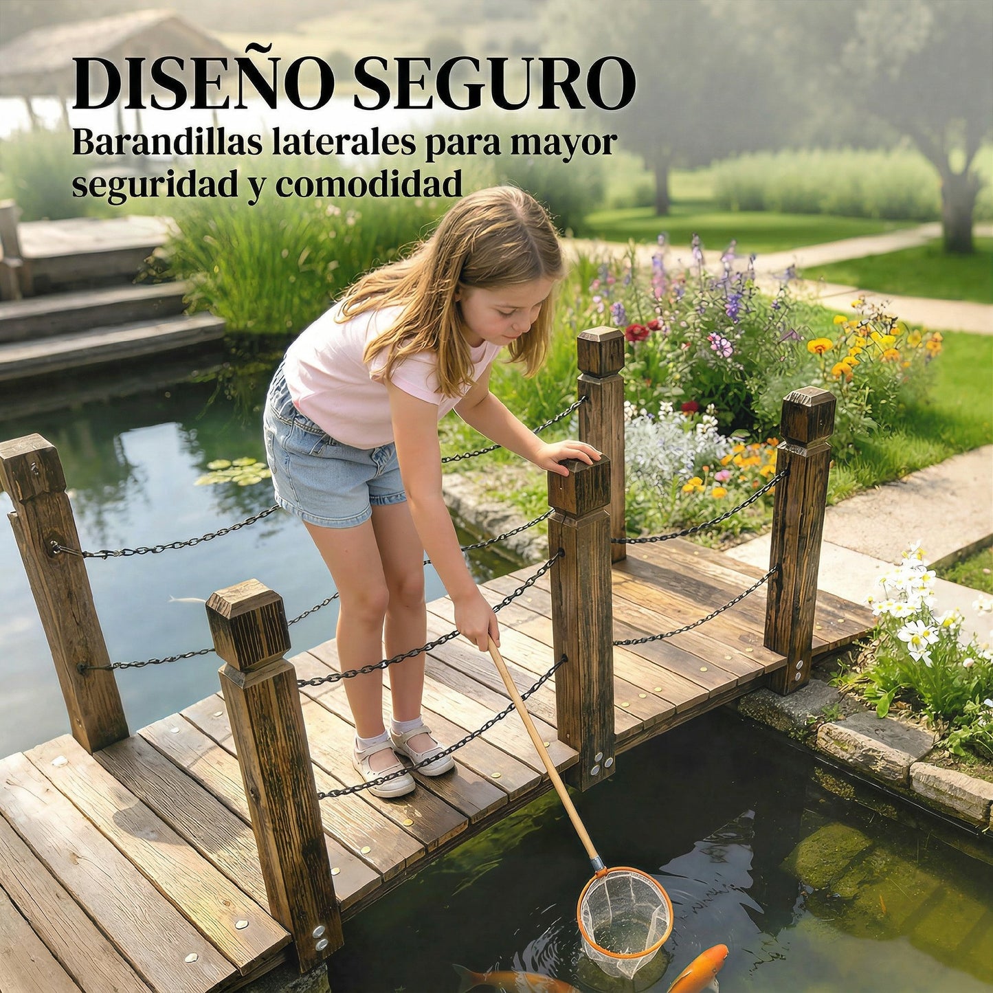 Outsunny Puente De Jardín De Madera_4