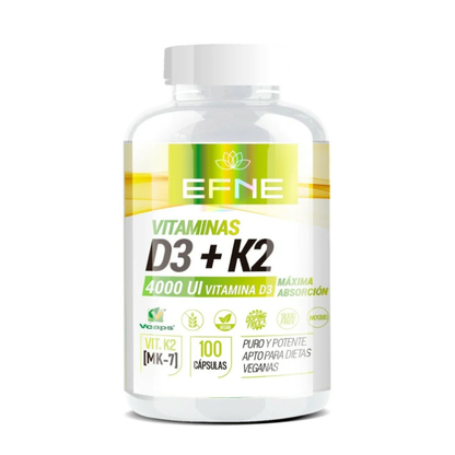 Vitamina D3 + K2 Efne 4000ui Con Mk-7 Natural ( Extracto De Natto ) (sistema Inmune Top, Apatía, Cansancio)_0