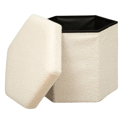 Puf Plegable Hexagonal Jako Rizo Marfil_1