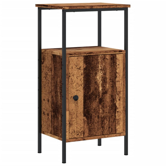 Mesita De Noche Madera Ingeniería Madera Envejecida 41x31x80 Cm_0