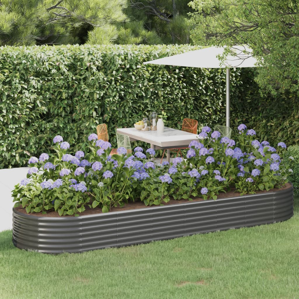 Jardinera Arriate Acero Galvanizado Gris 322x100x36 Cm_1