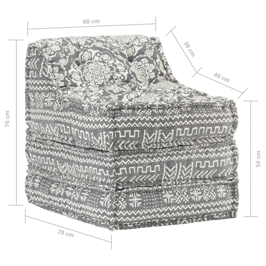 Vidaxl Puf Modular De Tela Gris Claro_2