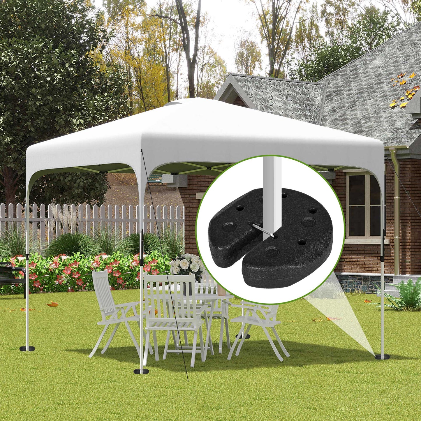 Outsunny Pack De 4 Pesos Para Carpas Plegables Rellenados Con Cemento Negro_1