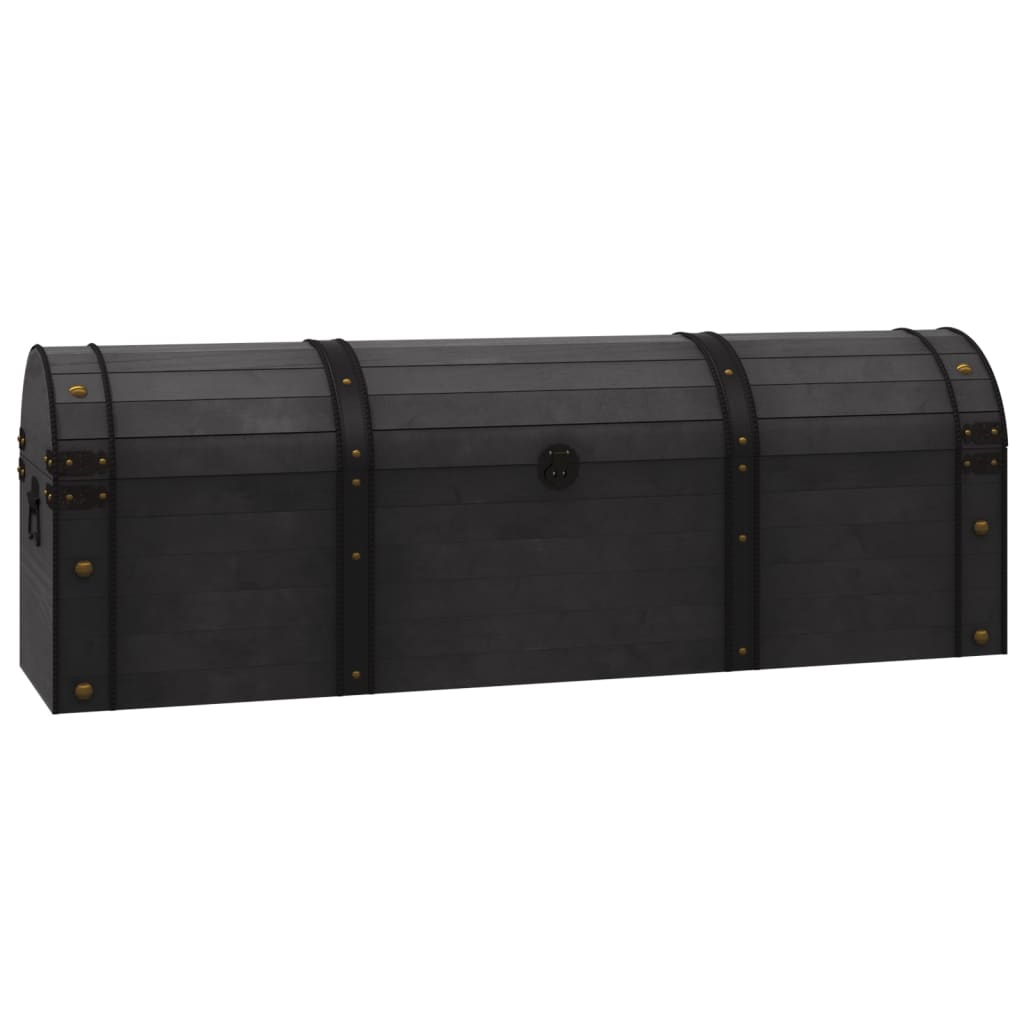 Baúl De Almacenaje Estilo Vintage Madera Maciza 120x30x40 Cm_1