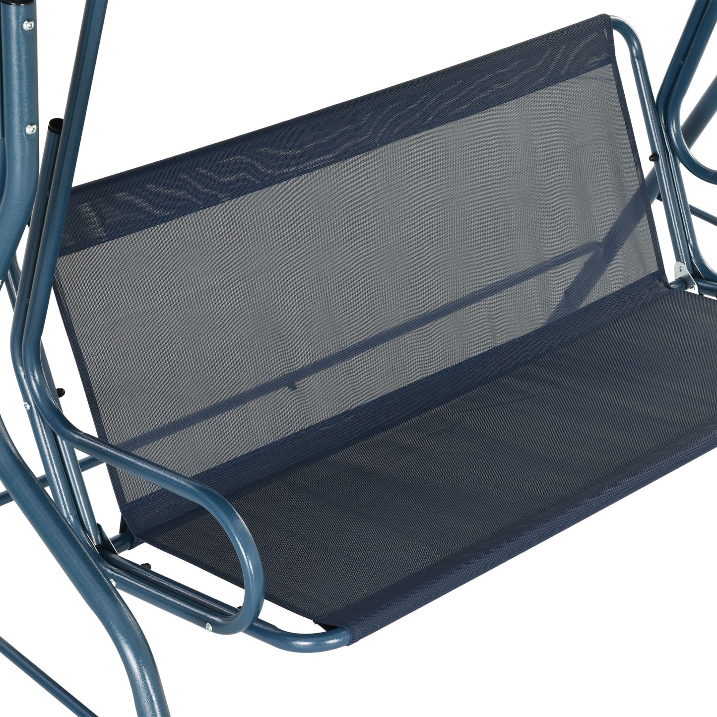 Outsunny Columpio De Jardín Con Toldo Ajustable En Ángulo 170x110x153 Cm Azul_3