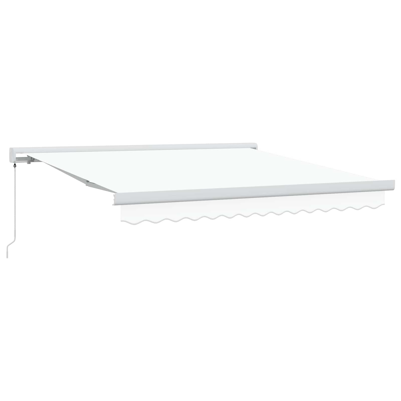 Toldo Retráctil Blanco 350 X 250 Cm Lona Y Aluminio_1
