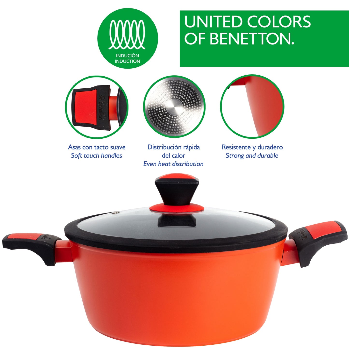 Cacerola Con Tapa En Aluminio Forjado Color Naranja - Ø28 X 13 Cm