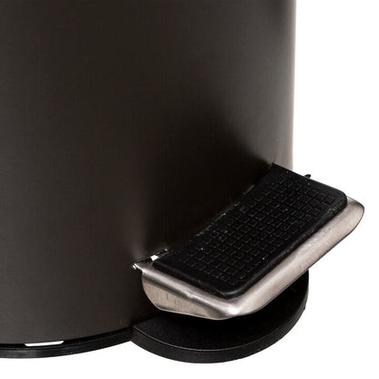 Wellhome Cubo Pedal 3l Tapa Bambú Moderno Negro