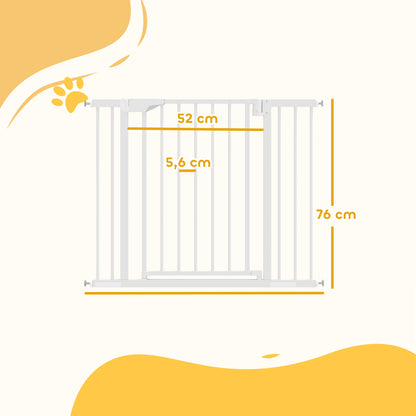 Pawhut Barrera De Seguridad Para Niños Y Perros Ancho De 76-102 Cm Blanco_2
