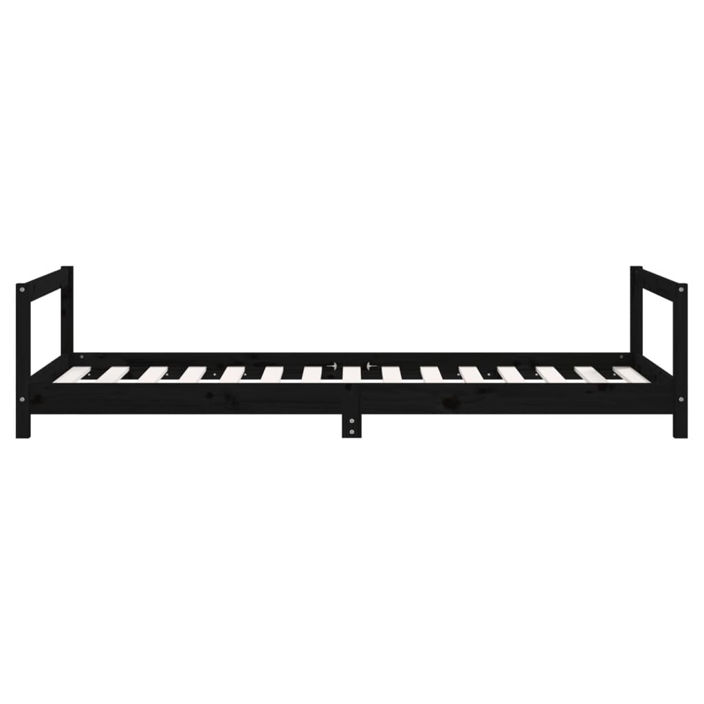 Vidaxl Estructura De Cama Para Niños Madera De Pino Negro 90x190 Cm_4