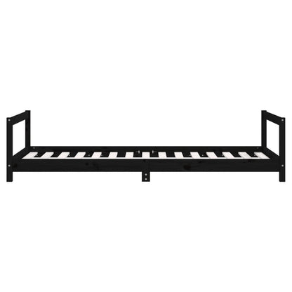 Vidaxl Estructura De Cama Para Niños Madera De Pino Negro 90x190 Cm_4