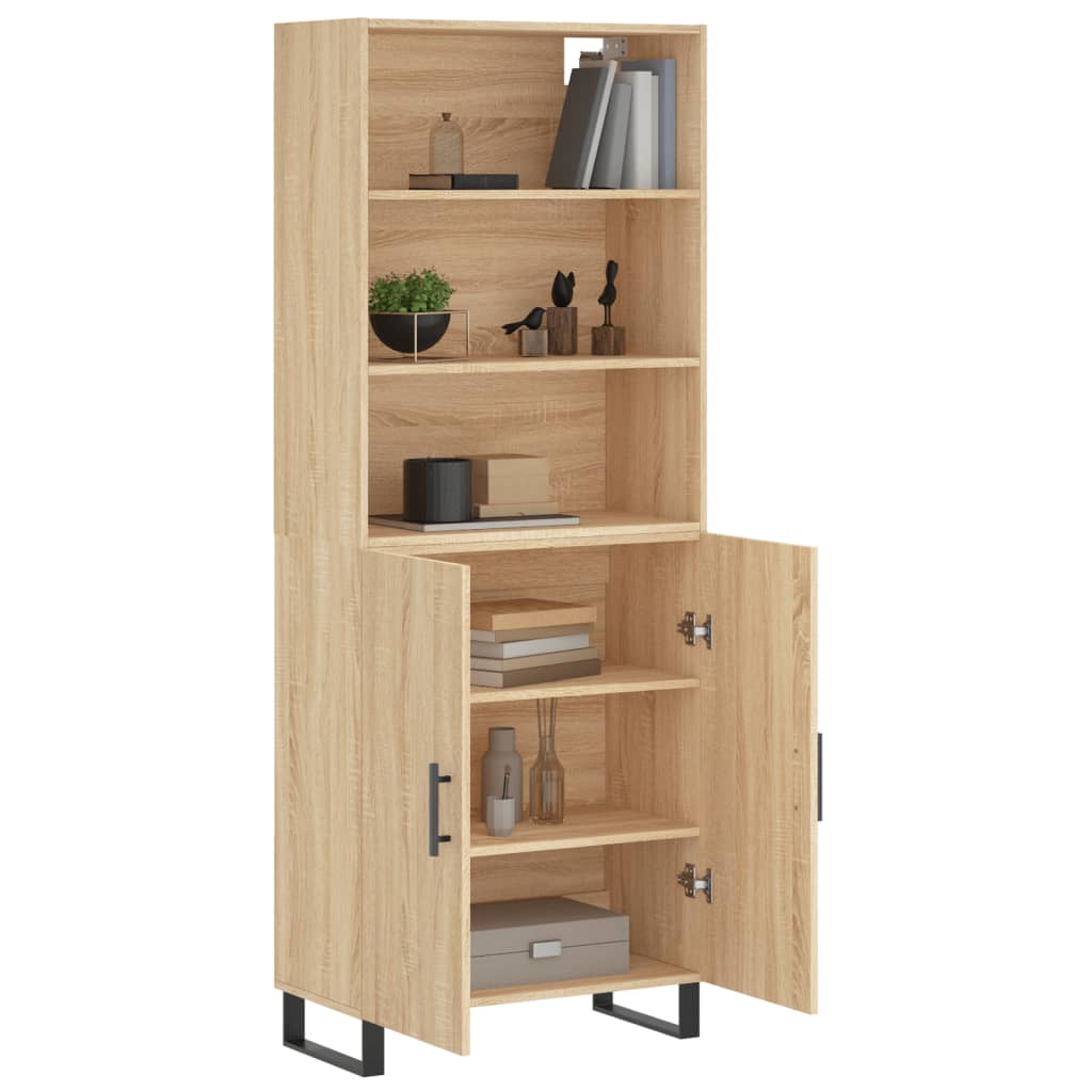 Aparador Alto Madera Contrachapada Color Roble 69,5x34x180 Cm_2