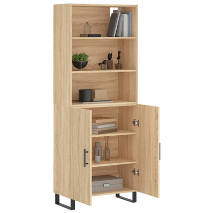 Aparador Alto Madera Contrachapada Color Roble 69,5x34x180 Cm_2