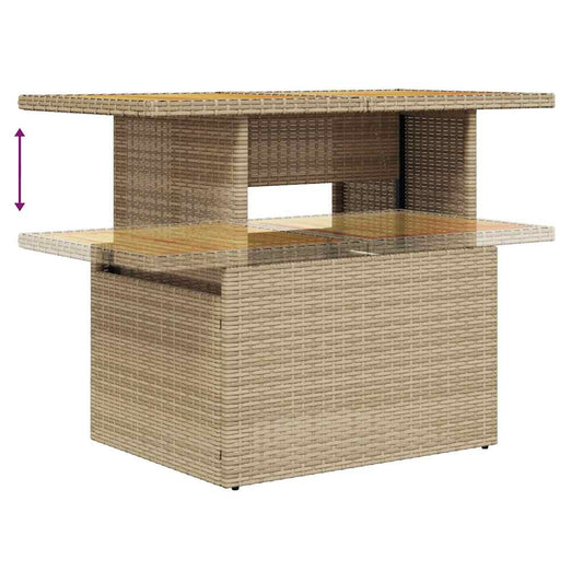 Set Sofás Jardín Y Cojines 5 Pzas Ratán Sintético Acacia Beige / Vetonek_0