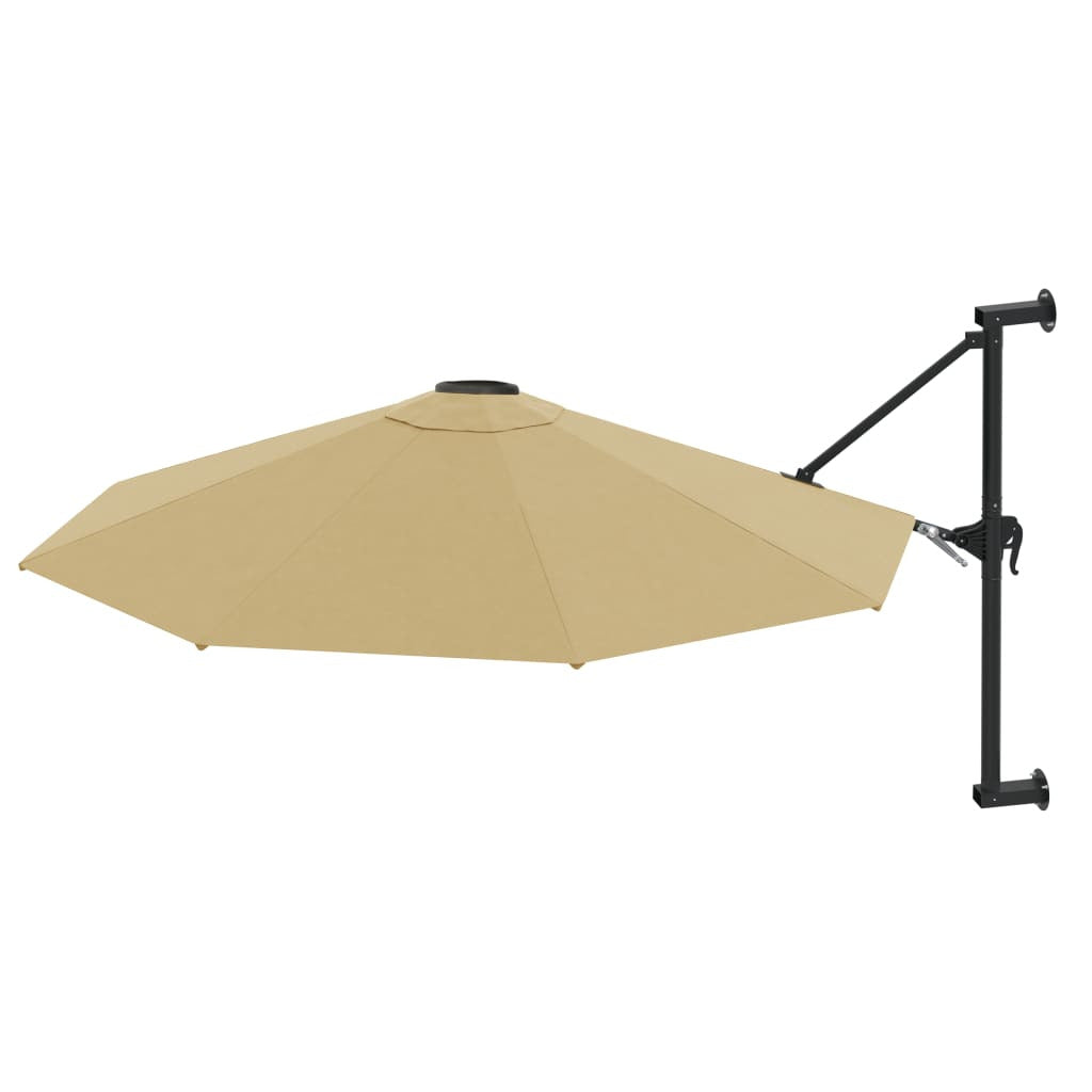 Vidaxl Sombrilla De Pared Con Barra De Metal Taupe 300 Cm_1
