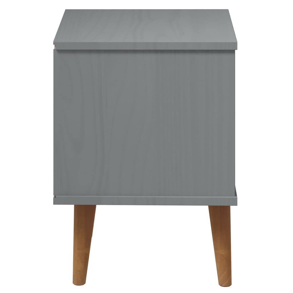 Mesita De Noche Molde Madera Maciza De Pino Gris 40x35x48 Cm_4
