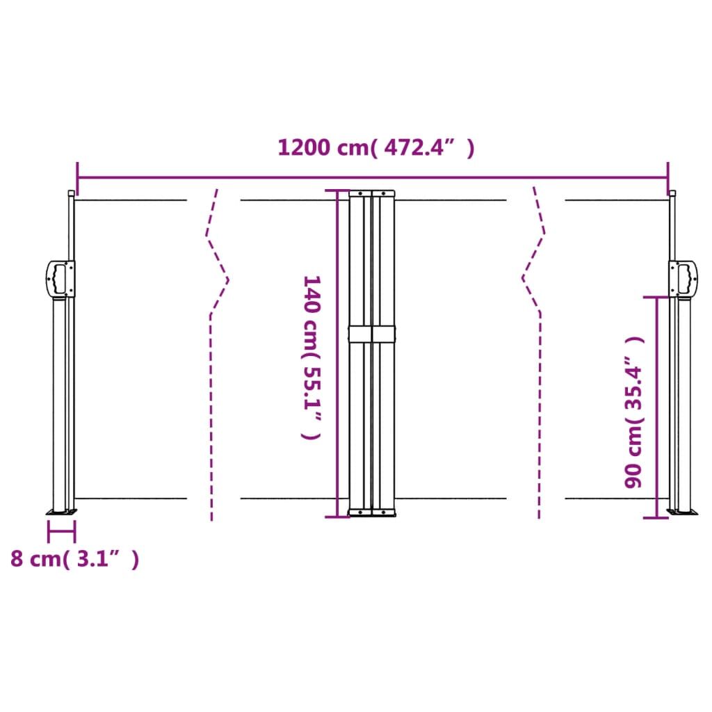 Vidaxl Toldo Lateral Retráctil Crema 140x1200 Cm_2